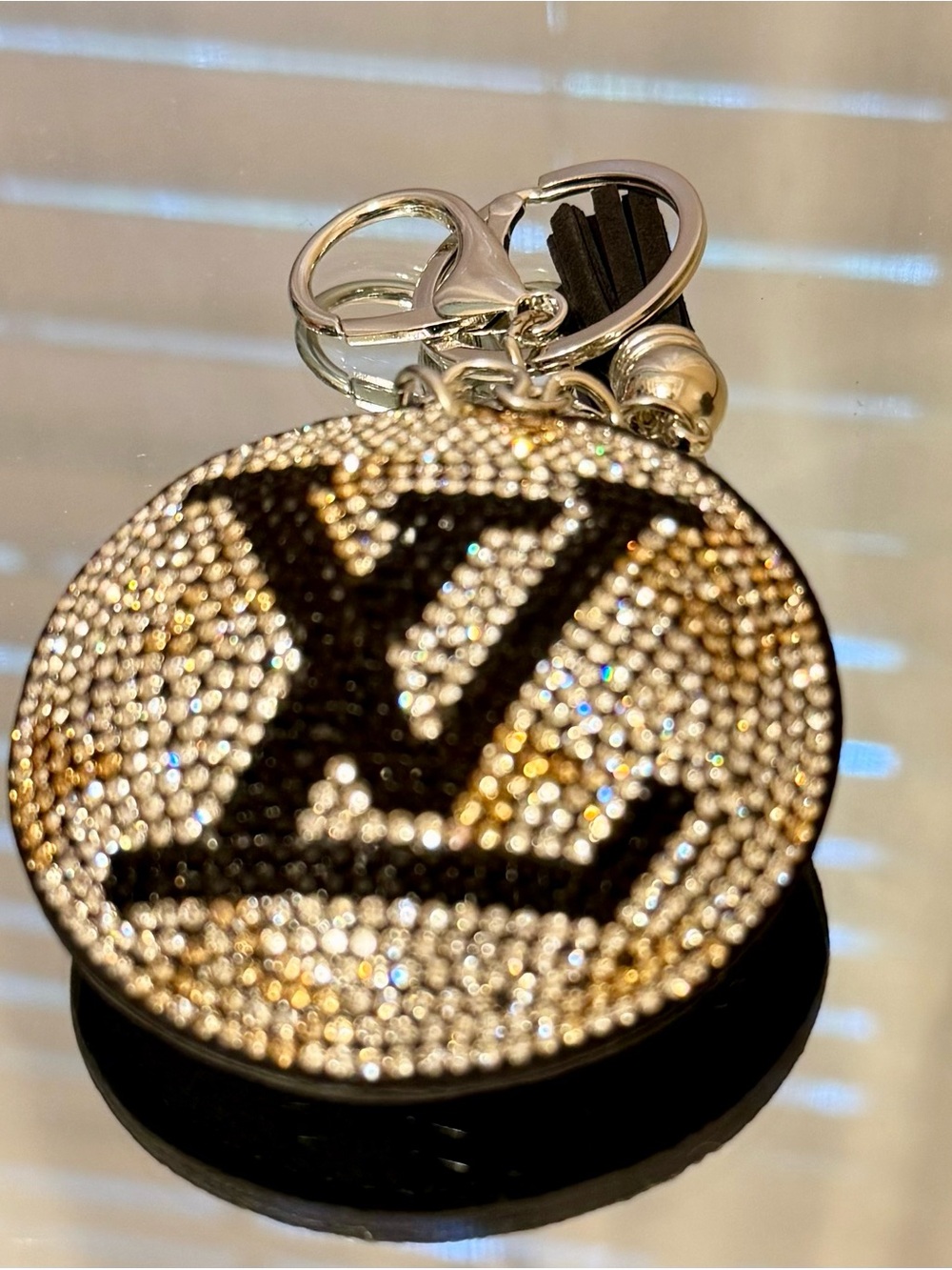 New Crystal Embellished Round Keychain/Bag Charm